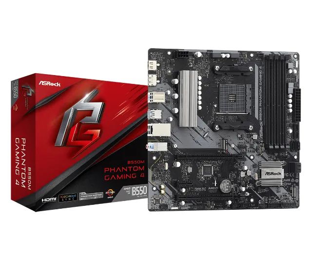 Placa-Mãe ASRock B550M Phantom Gaming 4 - Nova, com Garantia