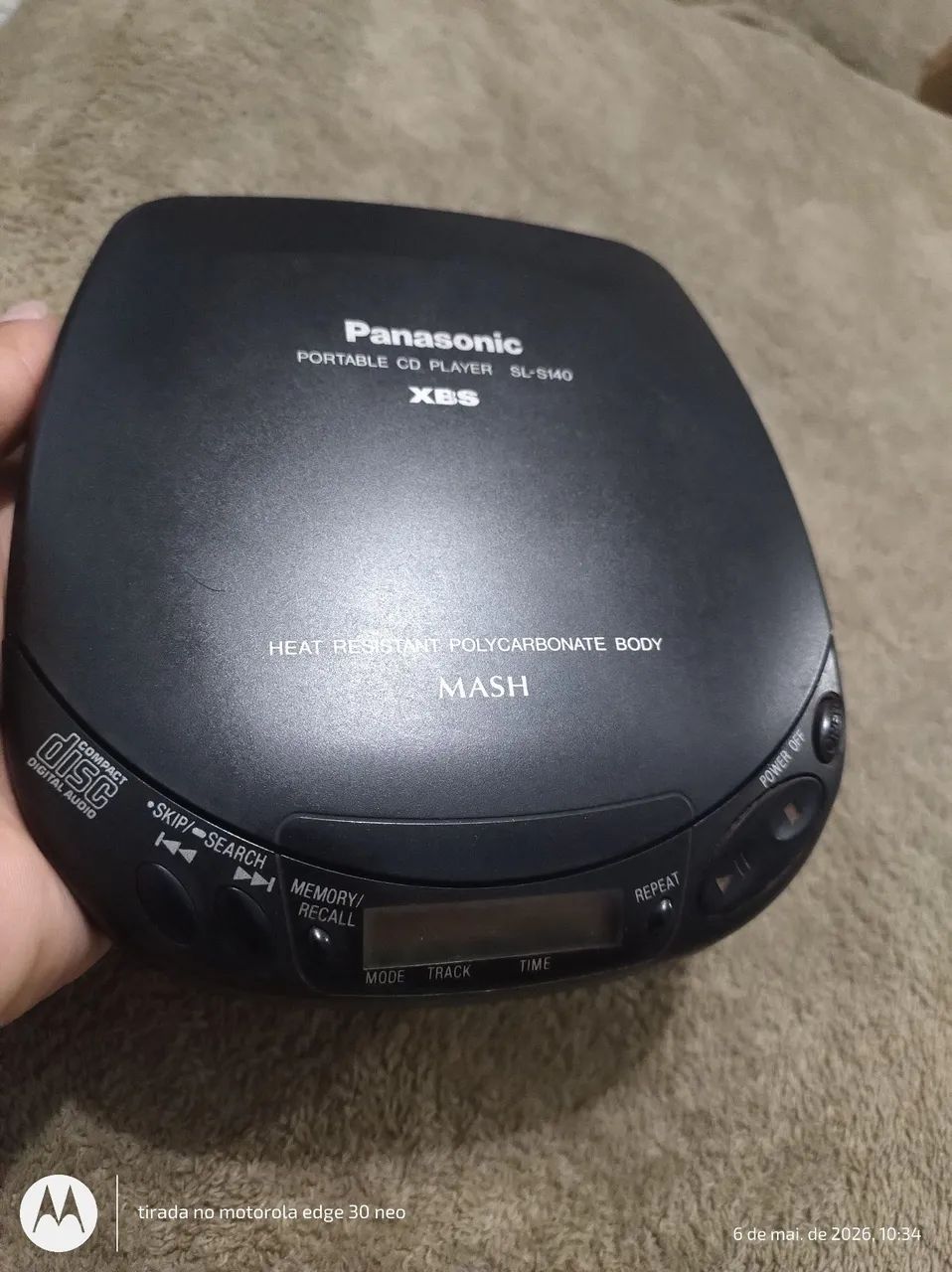 Discman Panasonic funcionando perfeitamente 