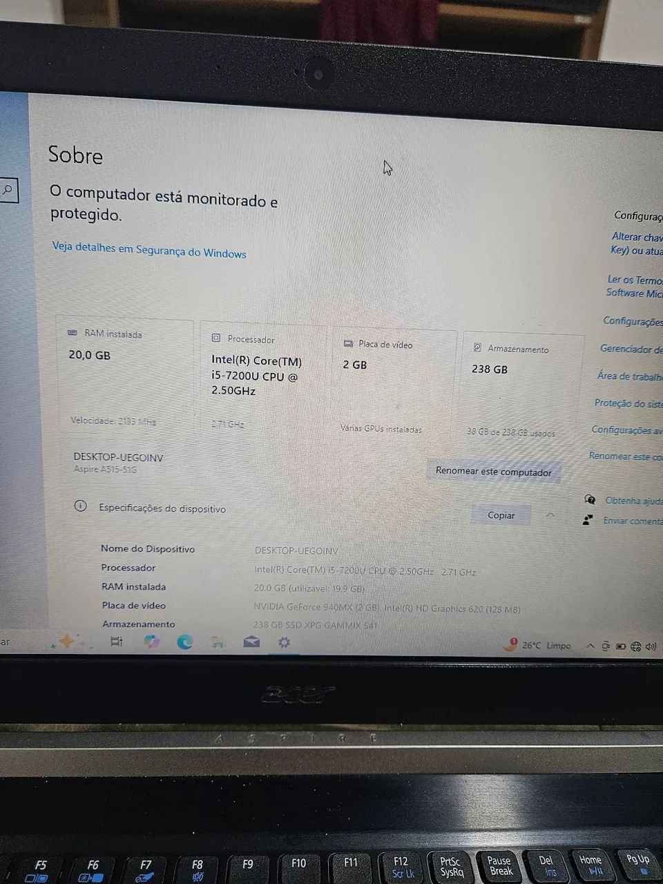 Notebook Acer Aspire A515-51G - Foto 2