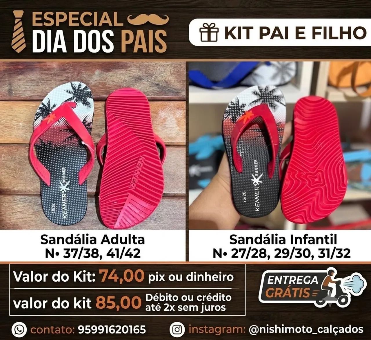 Kit sandália pai e filh - Foto 2