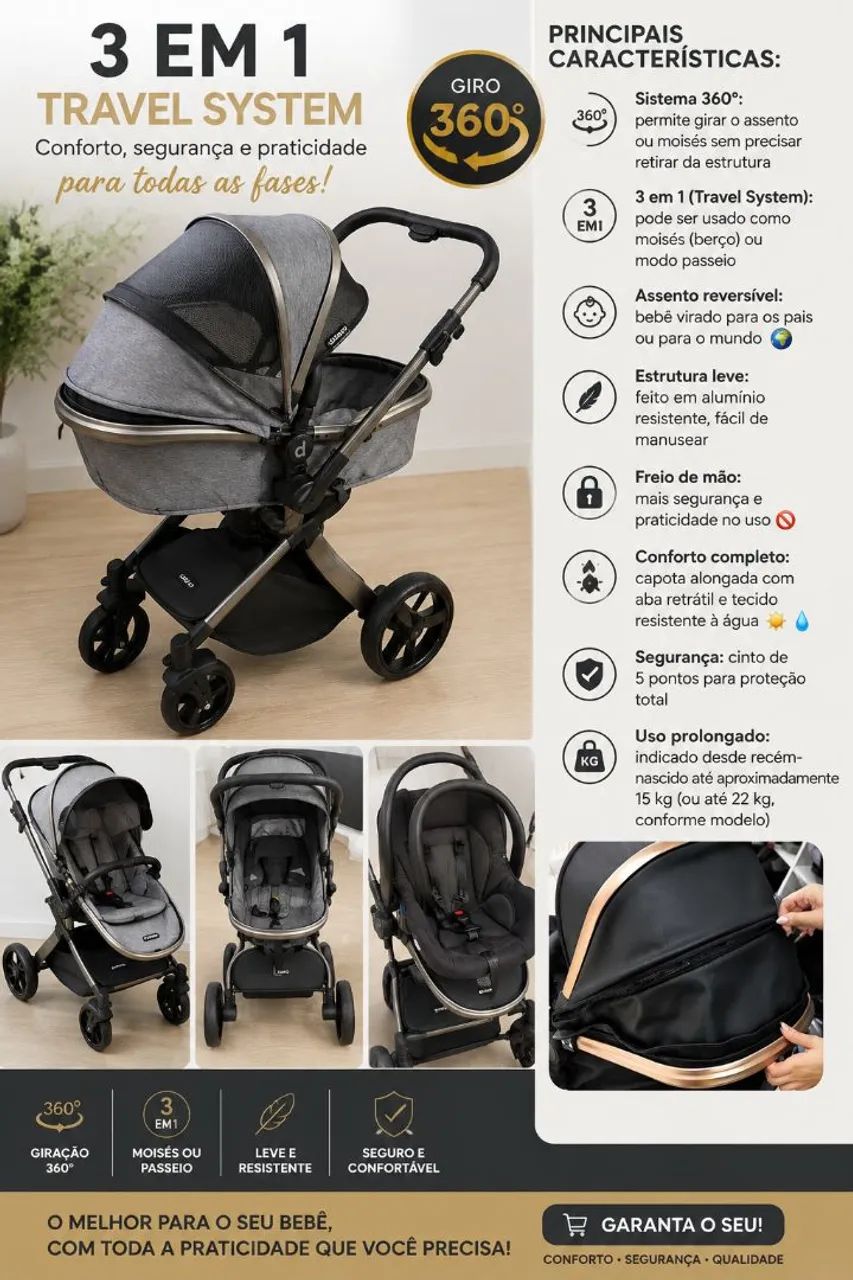 Carrinho de bebe Galzerano Dzieco