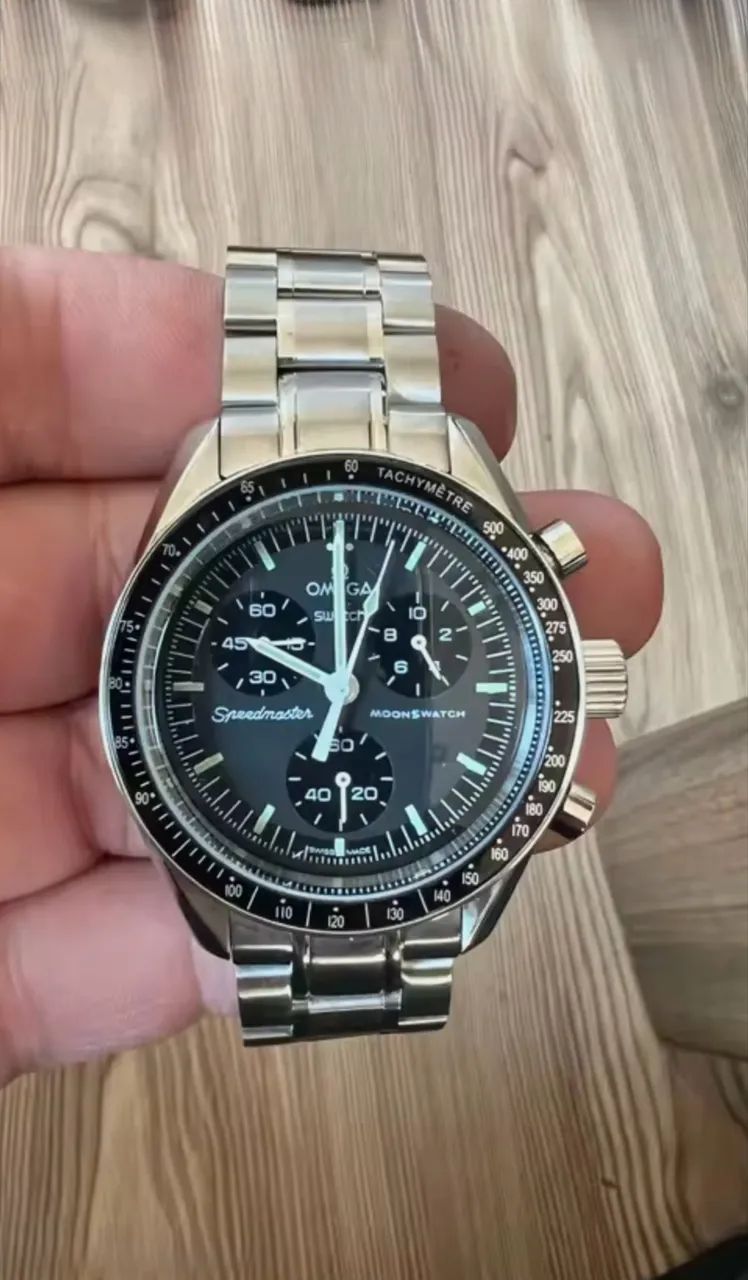 Omega Moonswatch Modded - Caixa e Pulseira em Aço Inoxidável
