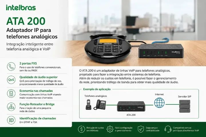 ATA 200 INTELBRAS USADO APENAS 5 DIAS - Foto 3