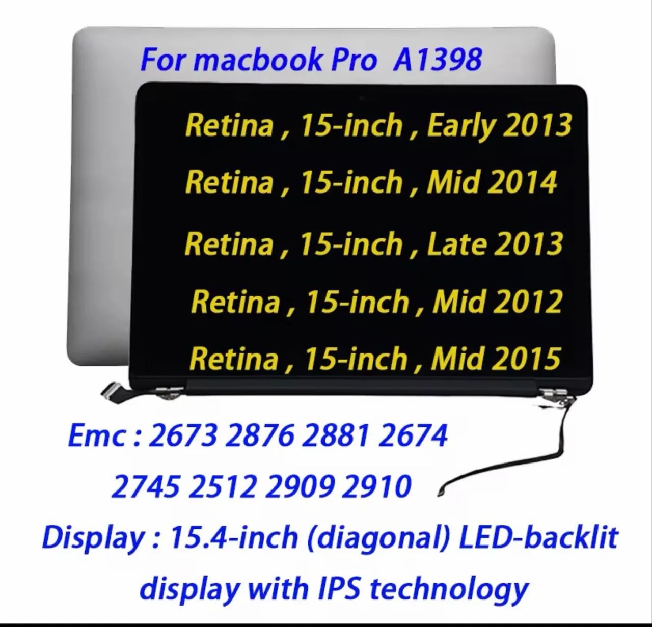 Tela Display Macbook Pro A1398 Retina 15 Polegadas Completa De 2012 a 2015 - Foto 5