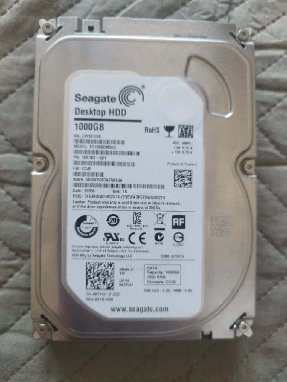 HD Seagate 1 TB 7200 RPM