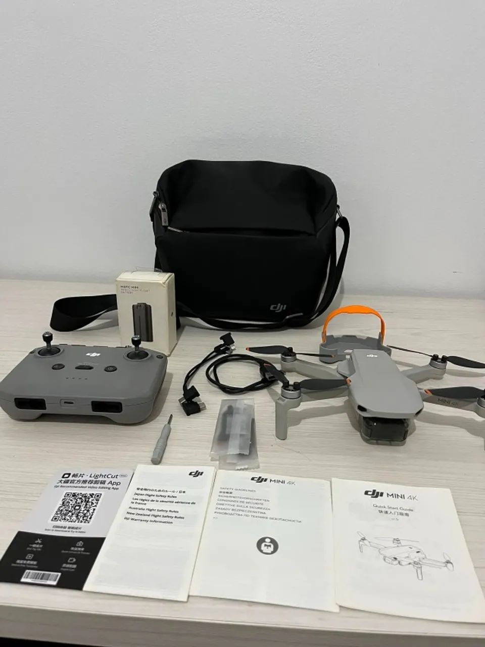 Drone DJI Mini 4K Impecável + Bolsa + Bateria Reserva (Com Caixa)