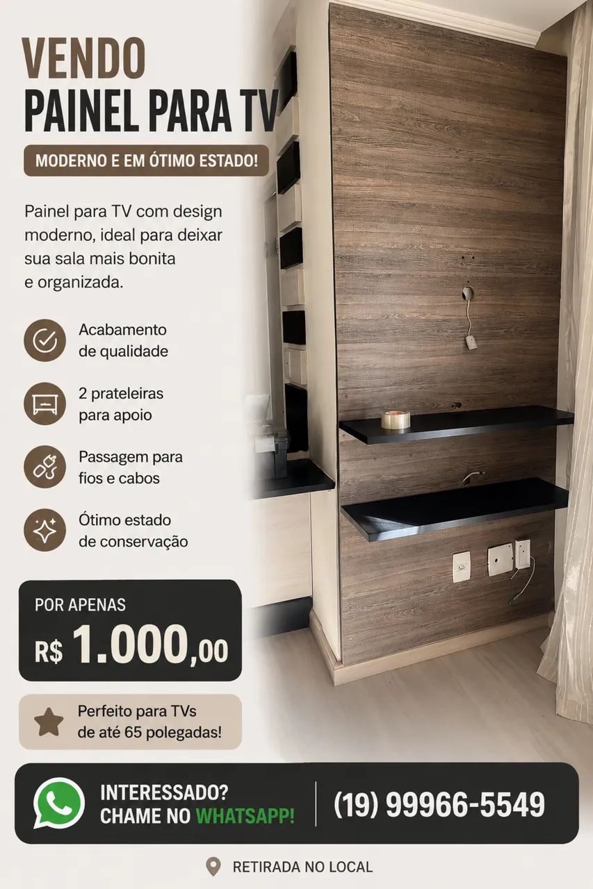 Painel de Parede em Madeira - Elegância e Sofisticação para sua Sala! 