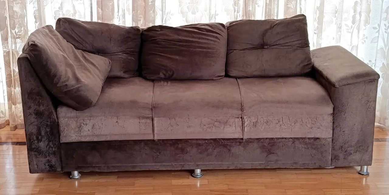 Sofa camurça 3 lugares 
