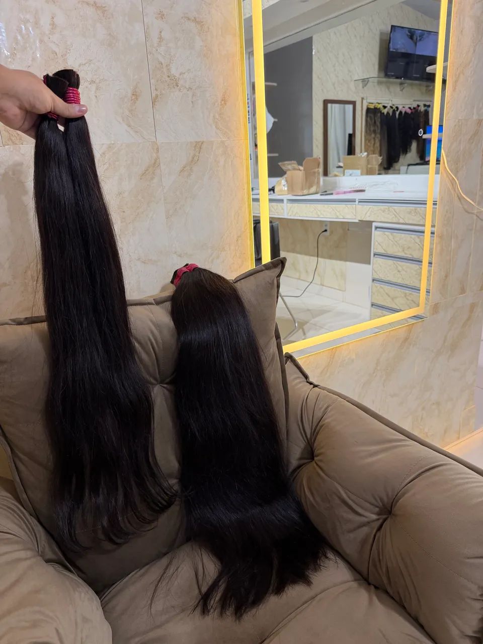 Cabelo indiano liga rosa 