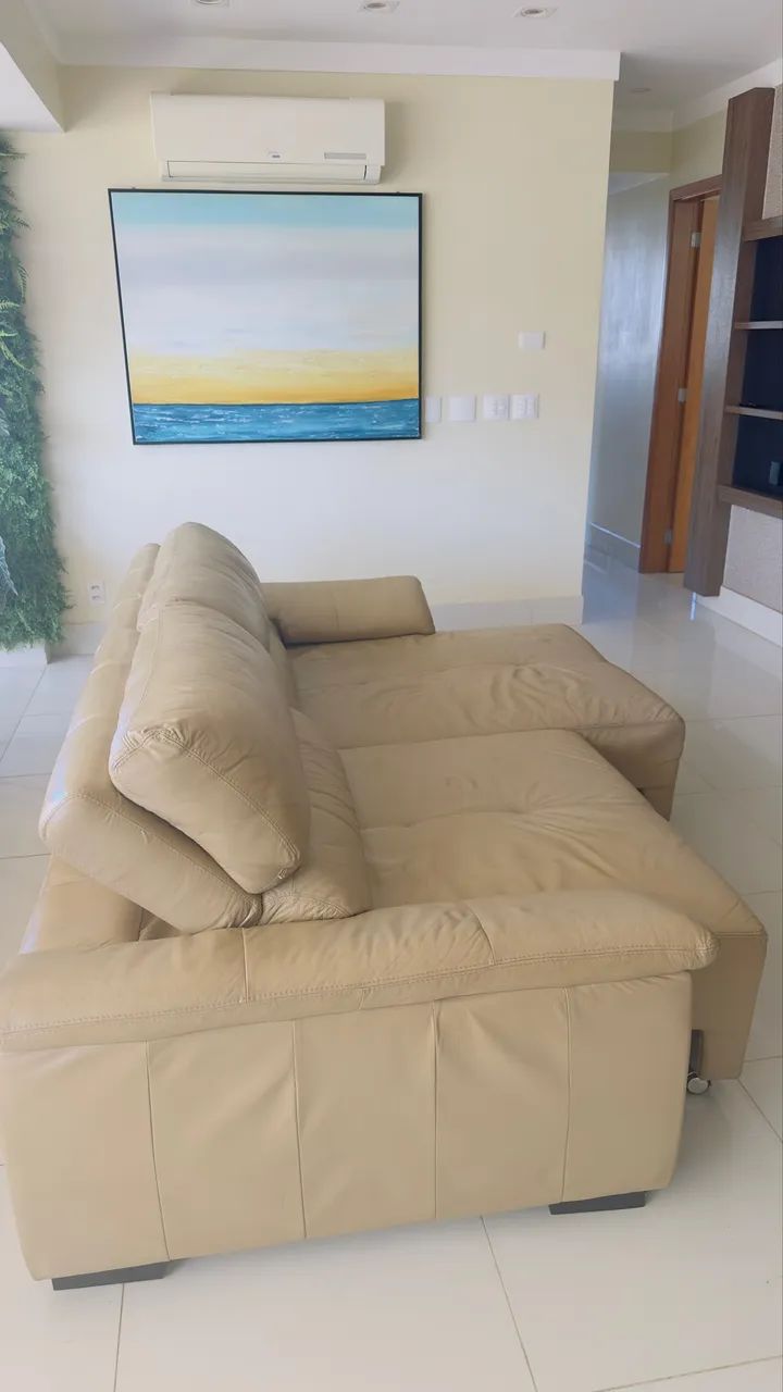 Sofá retrátil de couro (2,60 mt) - Foto 5
