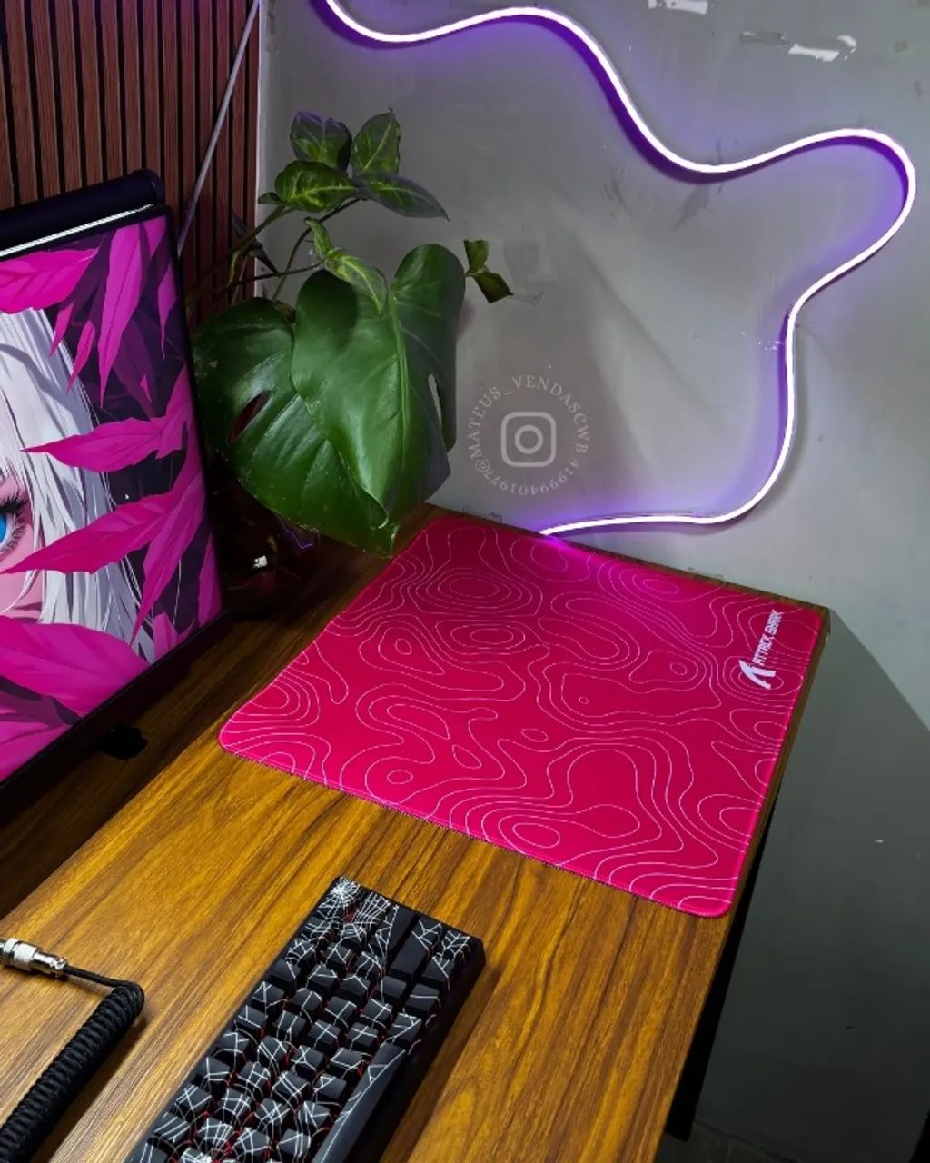 mousepad gamer  branco e rosa - Foto 2