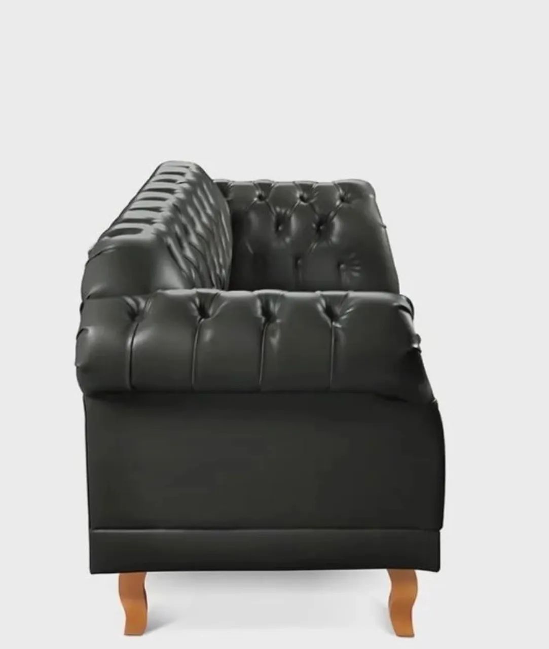 Namoradeira Duque 2 lugares Chesterfield courino preto  - Foto 4
