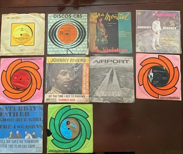 Lote com 10 compactos 7 polegadas - Rock/Pop Internacional