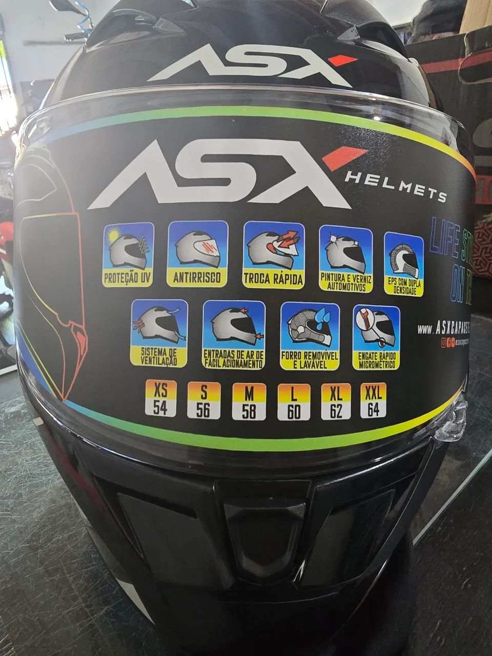 Capacete ASX city tamanho 58  - Foto 3