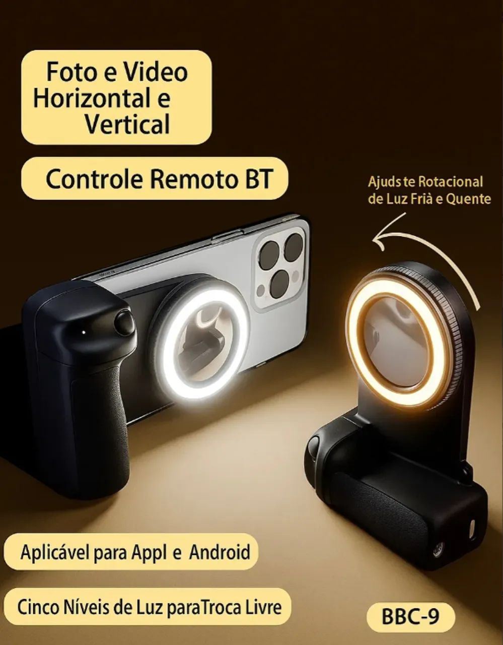 Suporte P/ Câmera Magnética Bluetooth Iphone E Android - Foto 2
