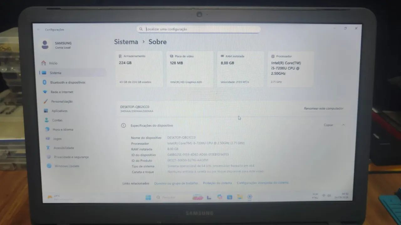 ? Notebook Samsung ? Intel Core i5 | 8GB RAM | SSD 224GB - Foto 4