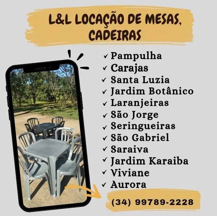 Locação de mesas e cadeiras 