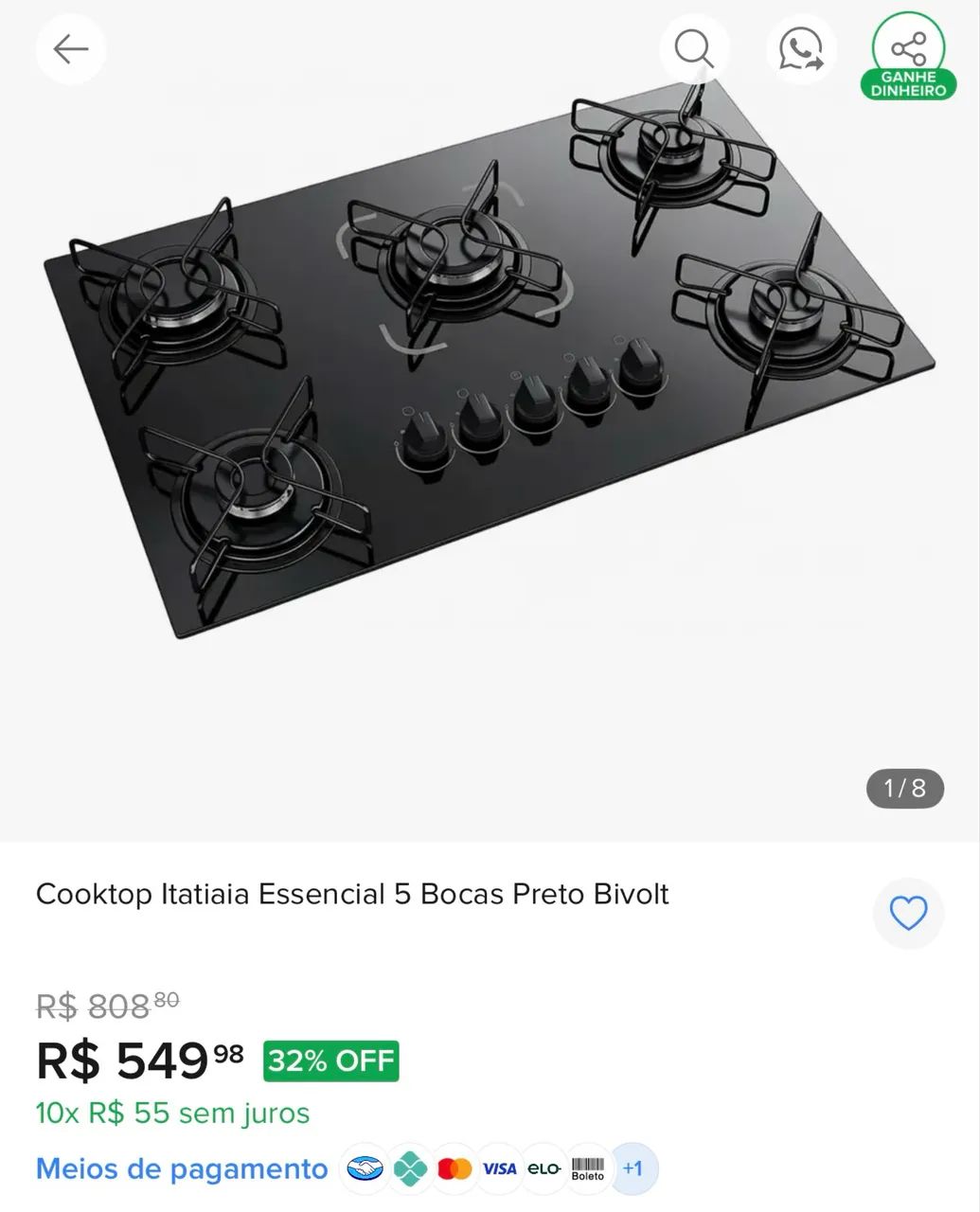 Fogão Cooktop 
