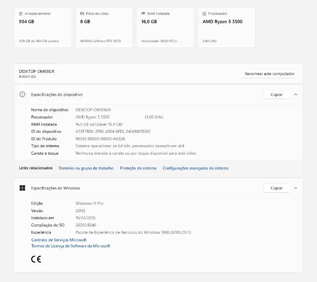 Pc Gamer Ryzen 5 Com 16 GB De Ram e RTX 3070 - Foto 5
