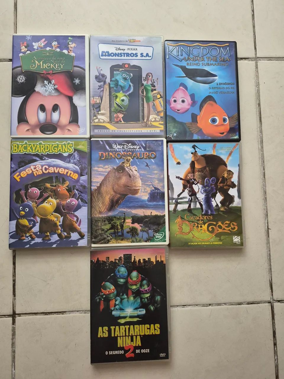 DVD Mickey,Monstros Backardigans, Dinossauro, Tartarugas Dragões. 