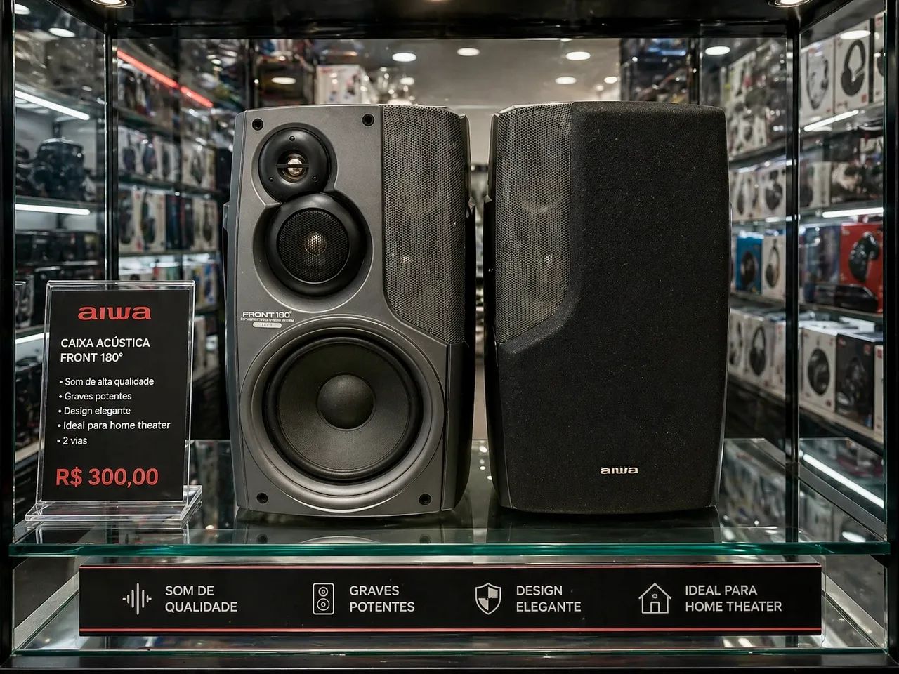 Par de caixas Aiwa 180 Surround - Equipamentos e Acessórios de Som