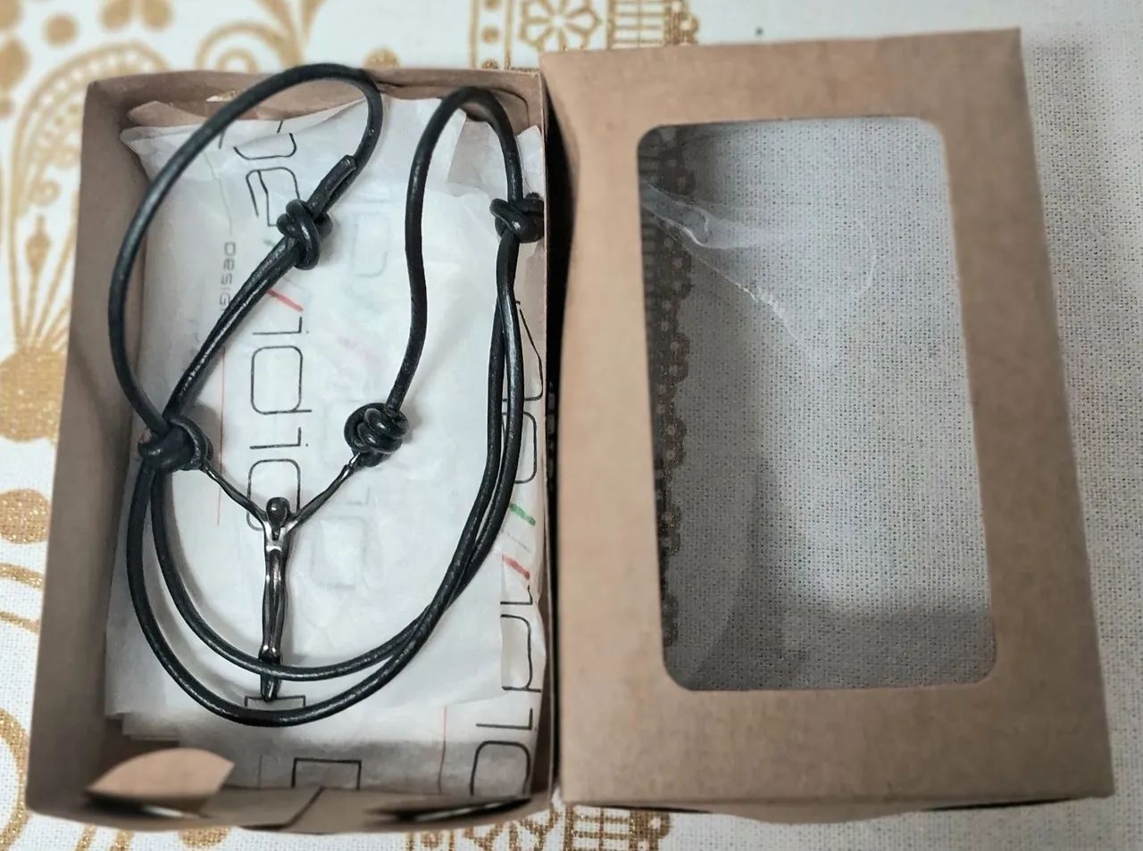 Colar Cristo em Ródio Negro e Pulseira em Aço Inox - Foto 2