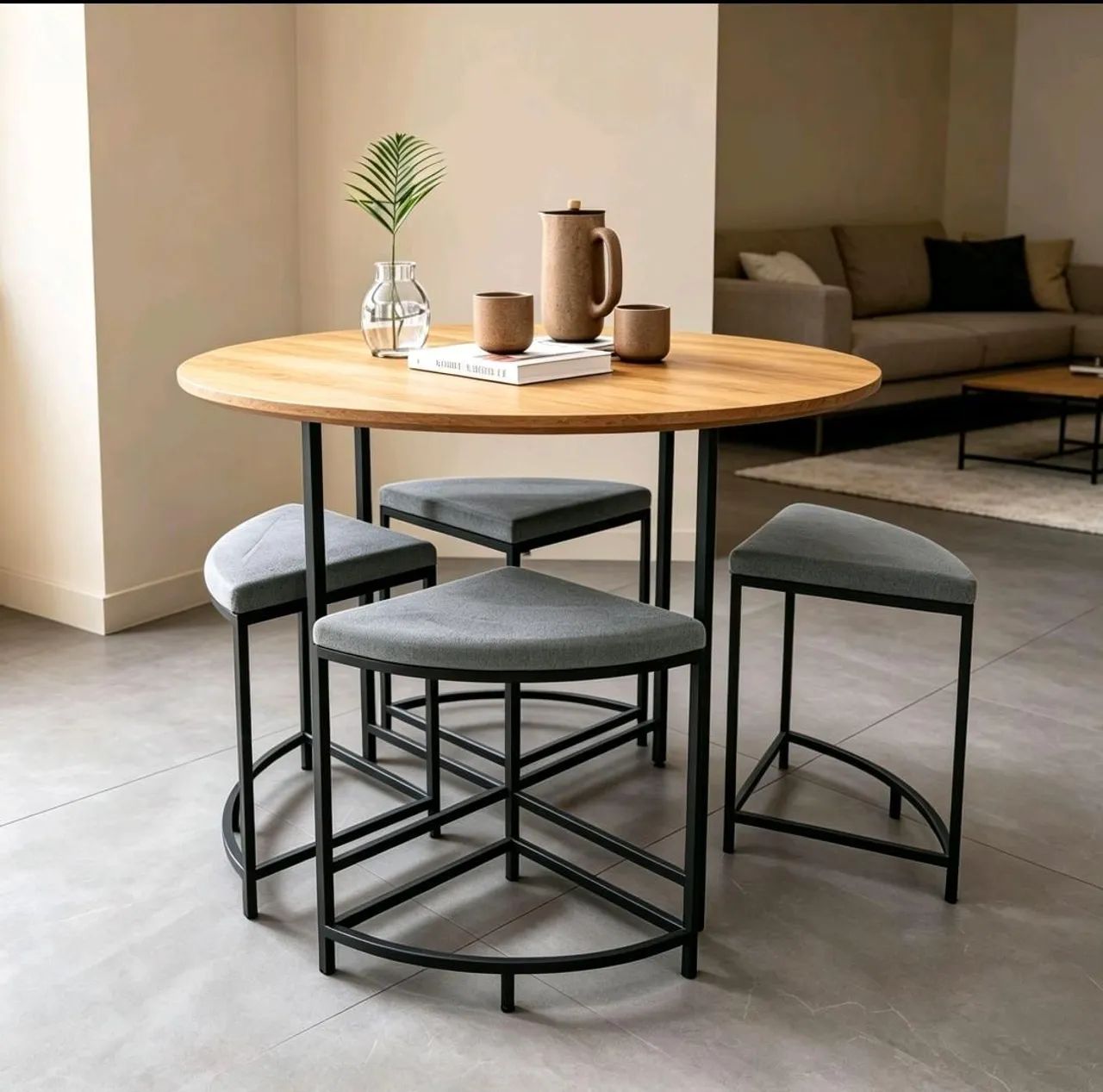 Mesa com 4 Bancos - Design Moderno, Compacta e Funcional - Foto 3