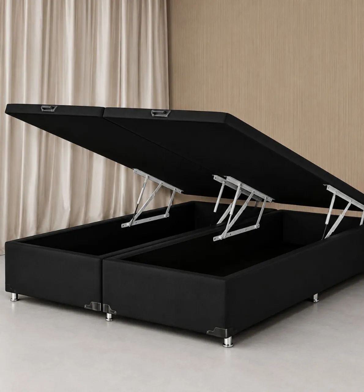 Cama Box Queen com Baú - Preta - Foto 4