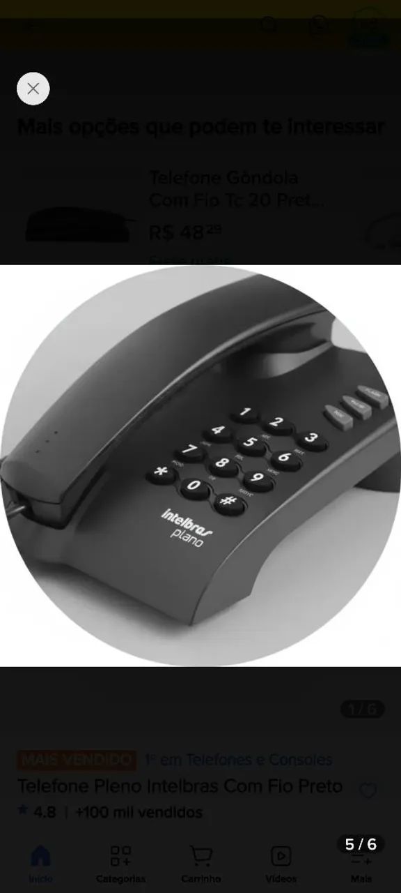 Telefone Intelbras Pleno com fio ? usado