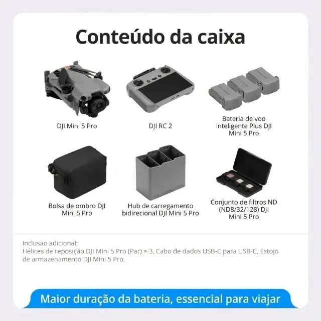  Drone DJI Mini 5 Pro Fly More Combo Plus LACRADO HOMOLOGADO ANATEL BR - Foto 2