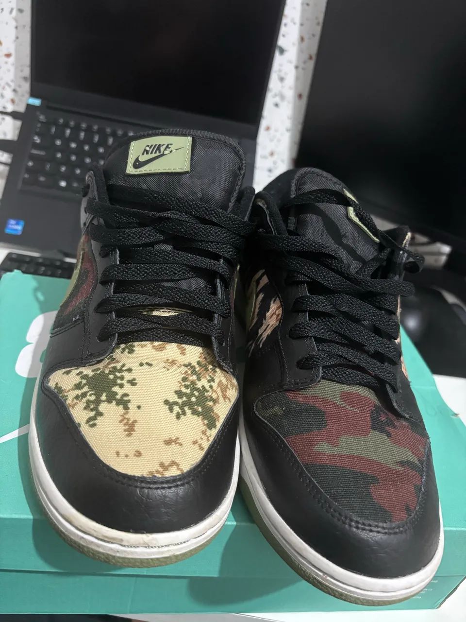 Nike Dunk Low DH0957-001 Crazy Black Multi Camuflagem