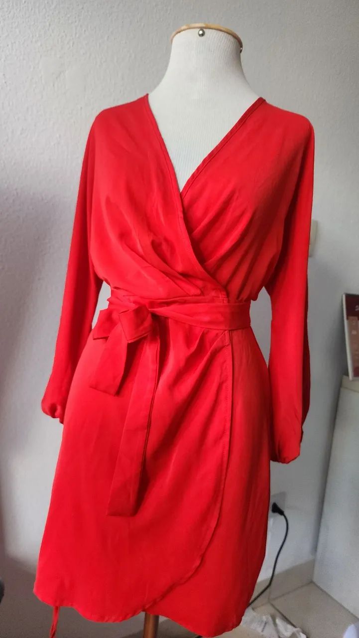 Vestido de amarrar em viscose Novo - Foto 2