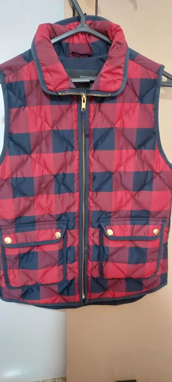 colete vermelho e preto<br>xadrez j crew - Foto 3