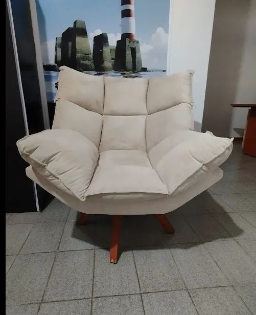 SOFÁ CHENILLE EM L + POLTRONA RETRÁTIL - Foto 2