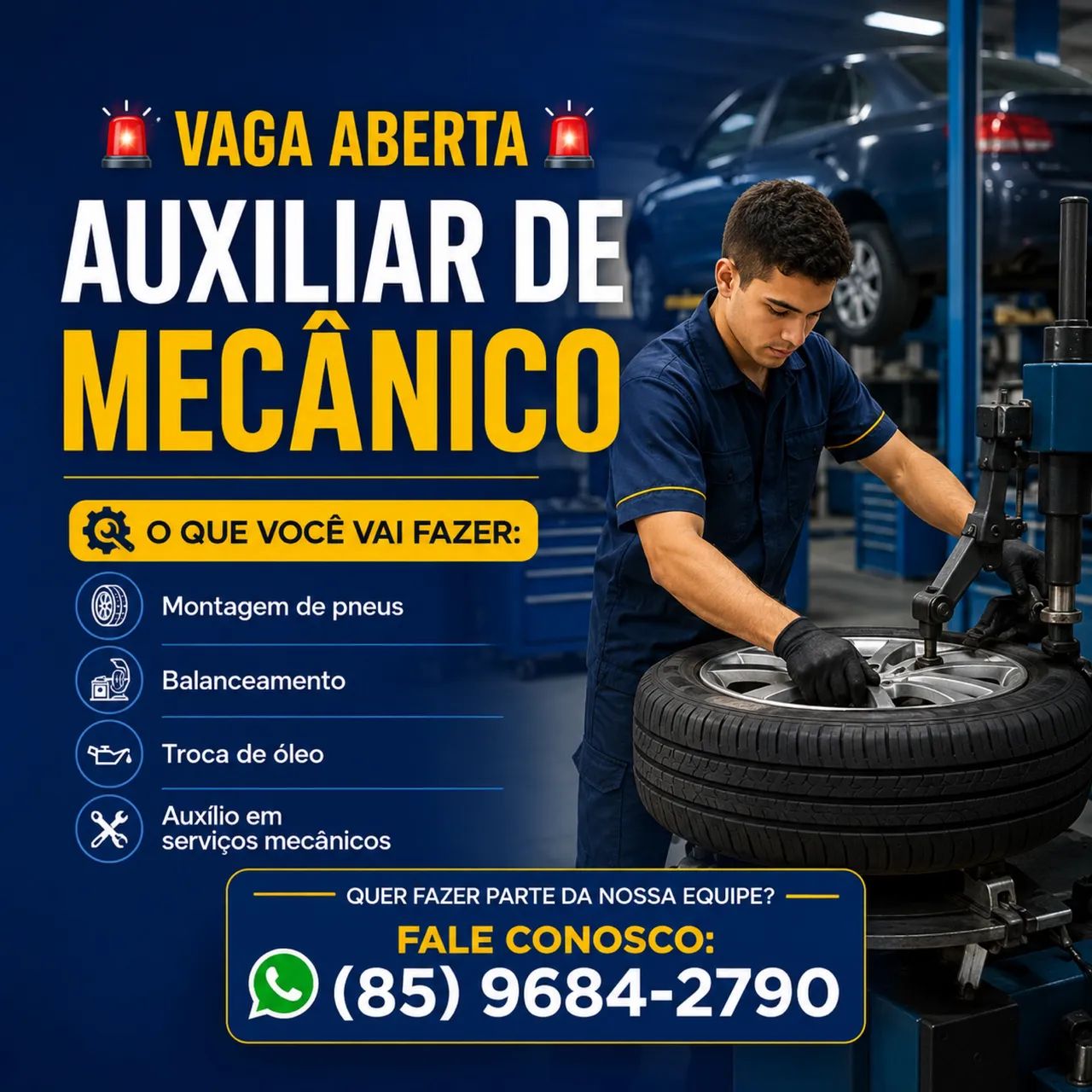Vaga p/ Auxiliar de Mecânico