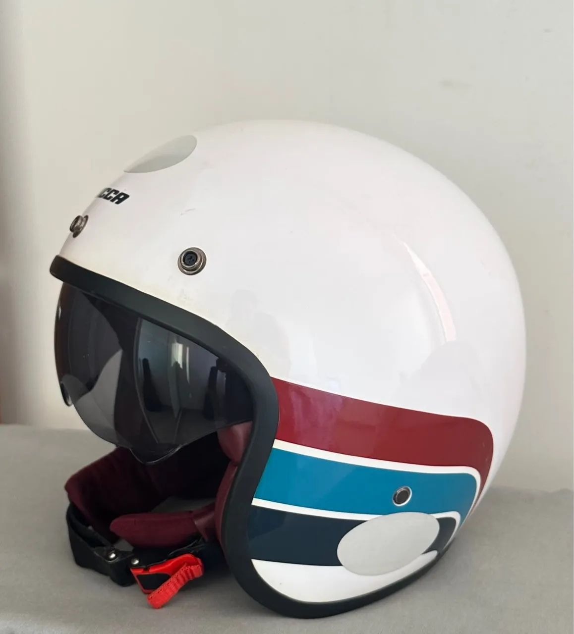 Capacete Lucca - branco interna bordo  - Foto 3