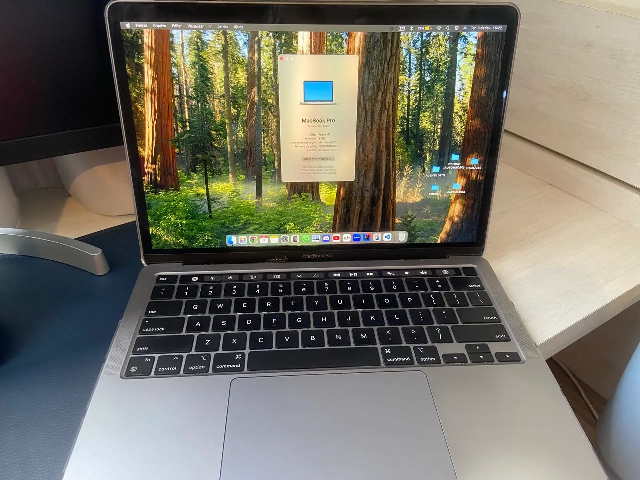 MacBook Pro M1 13 polegadas 2020 8GB RAM 256 GB - Notebooks