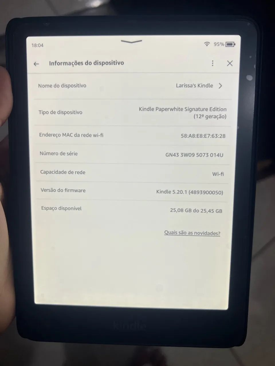 Kindle 12 geração 25gb