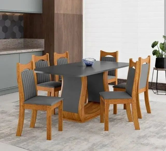 Mesa de Jantar Retangular Buenos Aires com 6 Cadeiras Dalas Yescasa
