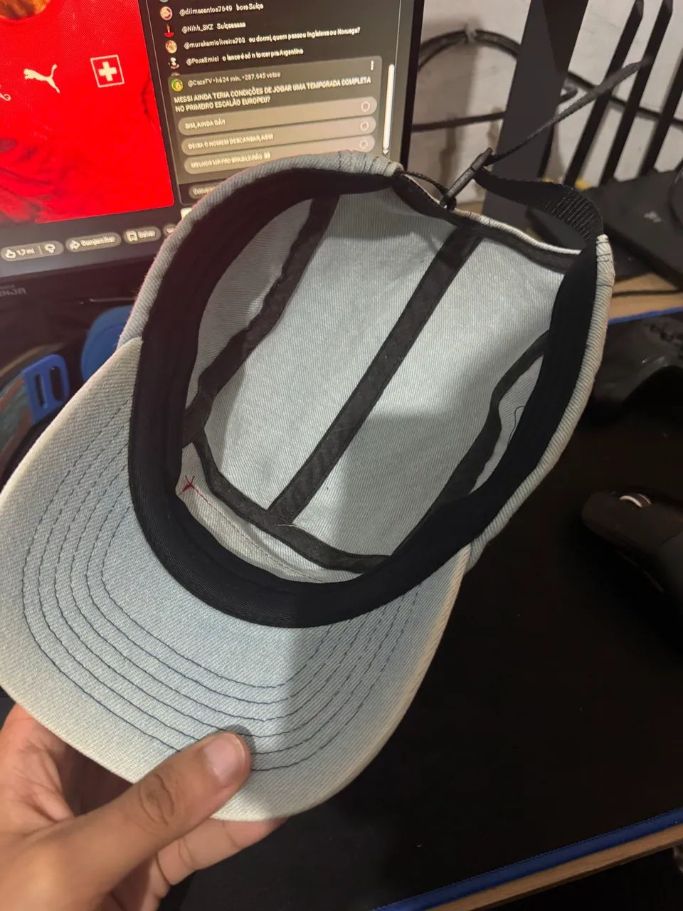 Boné Supreme 5 Panel Washed Canvas Camp Denim Jeans - Foto 4
