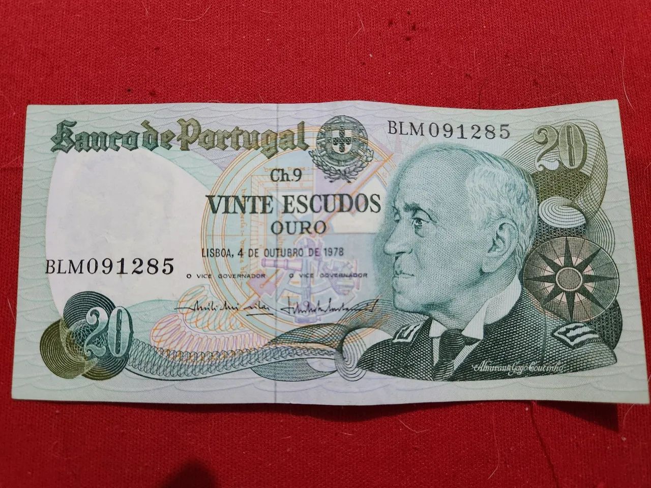 Nota de 20 escudos ouro de Portugal