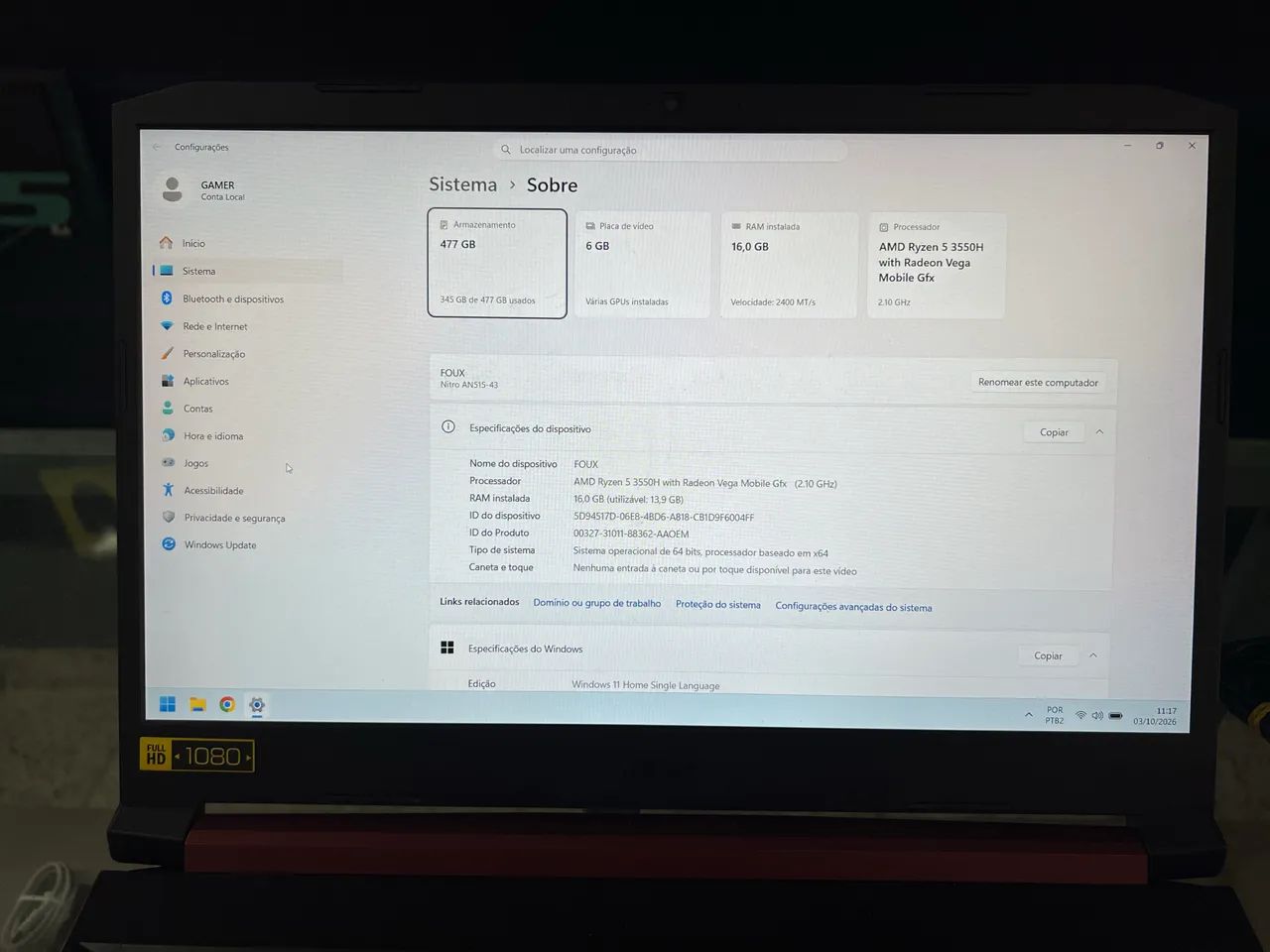NOTEBOOK ACER NITRO 5 - Foto 3