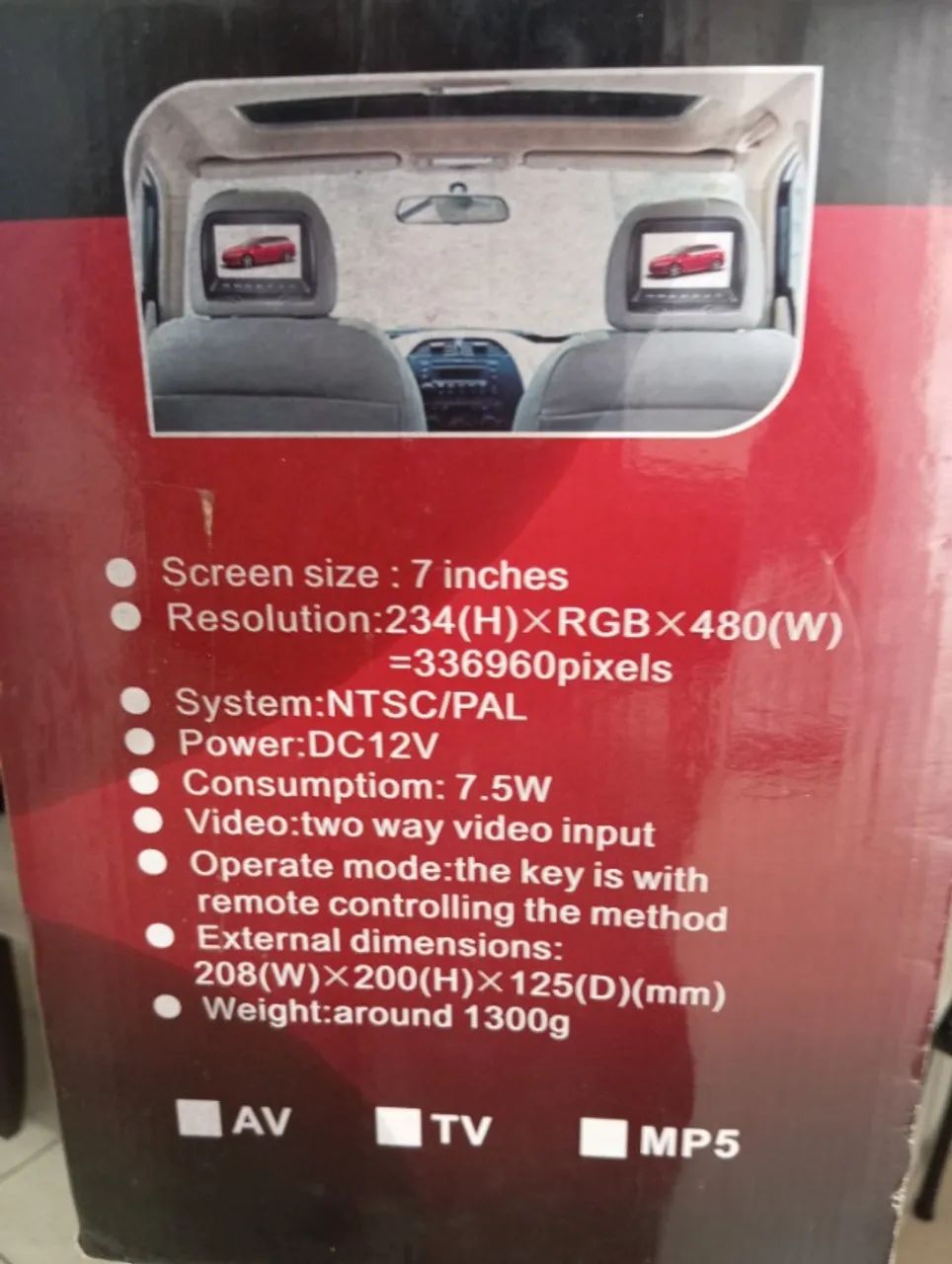 Monitor Lcd com controle,tela de 7 polegadas 