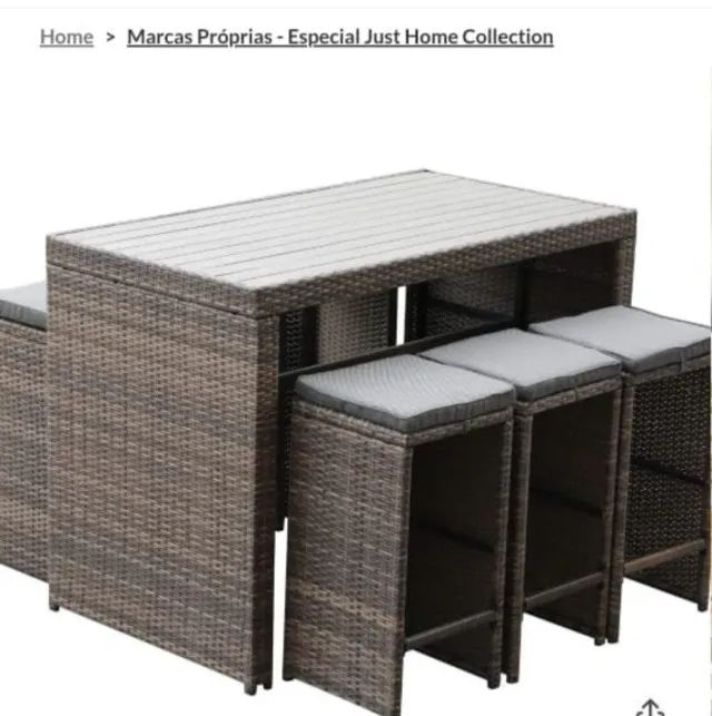 MESA  RATAN COM 04 BANCOS - Foto 5