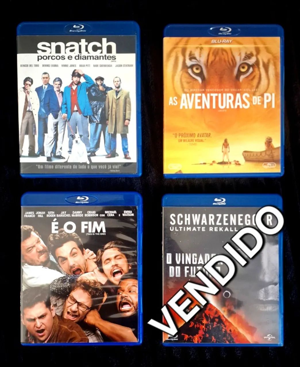 Blu-rays As Aventuras de Pi, Snatch, É o Fim.