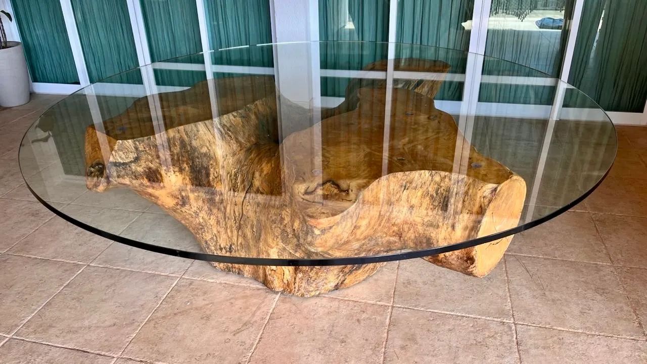 Mesa tronco tampo vidro 10 lugares - Foto 4
