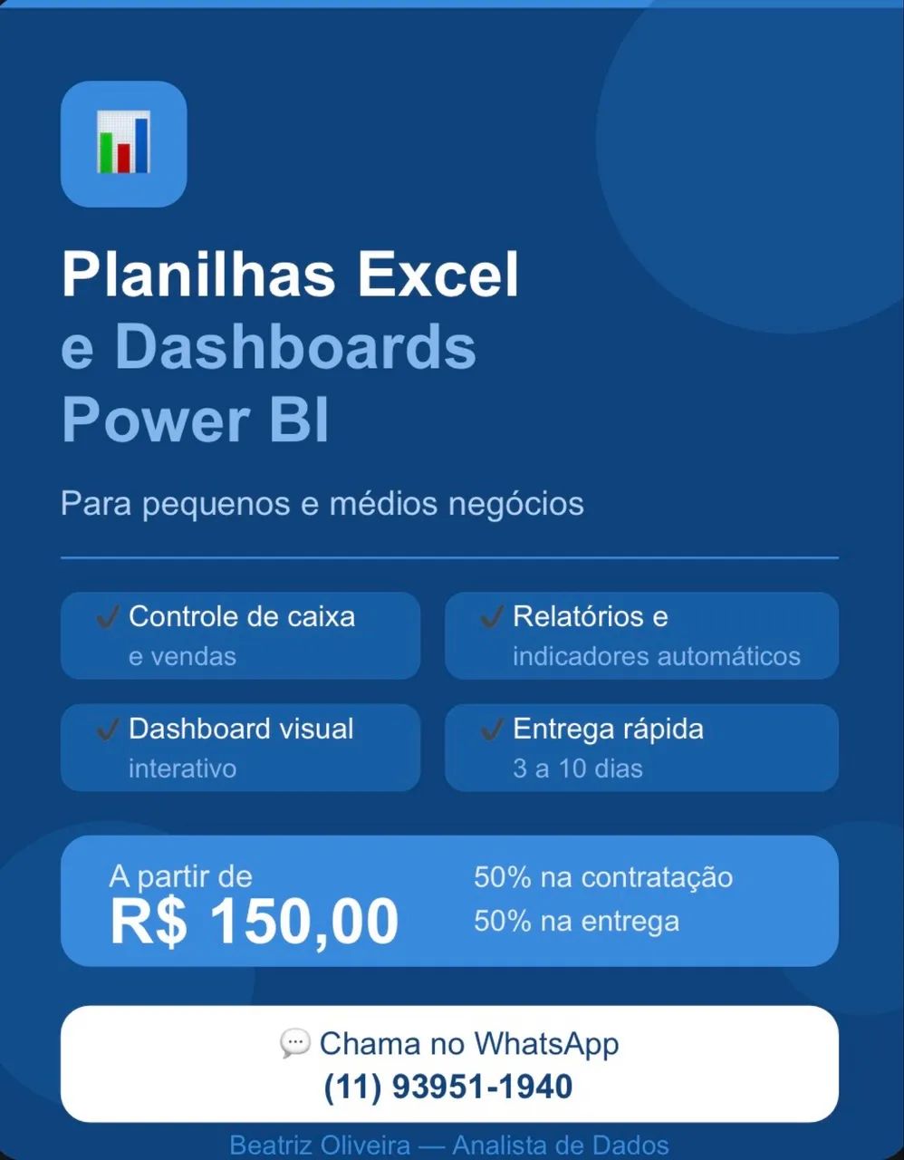 Planilhas Excel e Dashboards Power BI para negócios