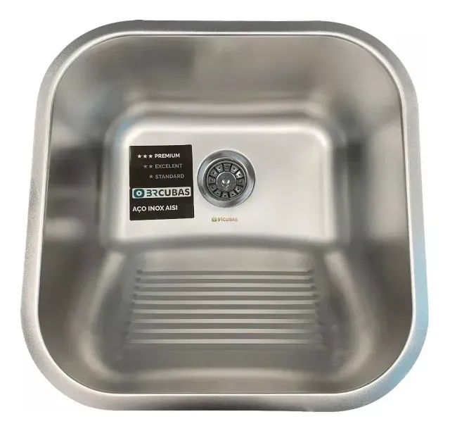 TANQUE BR CUBAS ELEGANCE 40X40X21,5CM INOX 304 0.8MM, ACETINADO - Foto 2