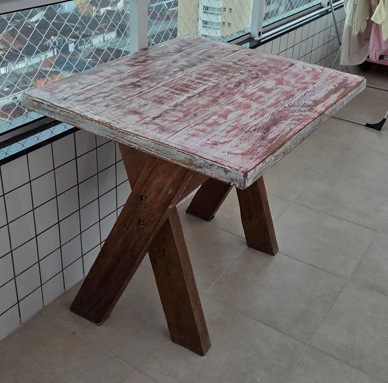 mesa de madeira rústica 2 lugares