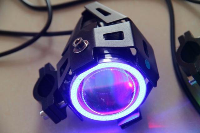 Farol milha moto com angel modelo BMW universal